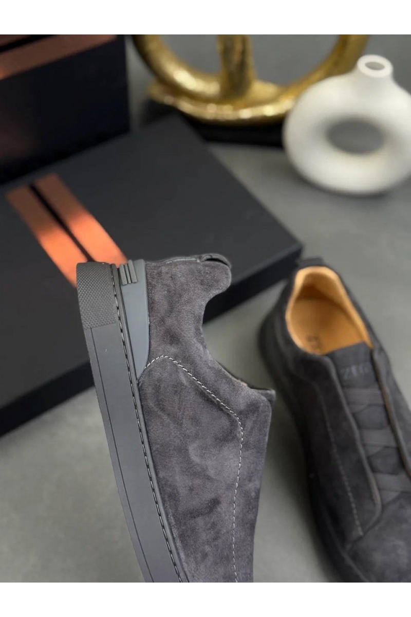 Zegna Замшевые кроссовки Triple Stitch