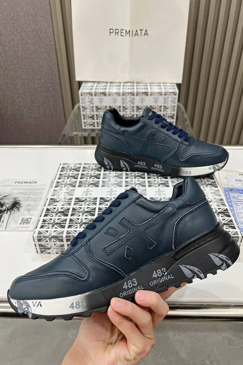 Premiata Мужские кожаные кроссовки Mick