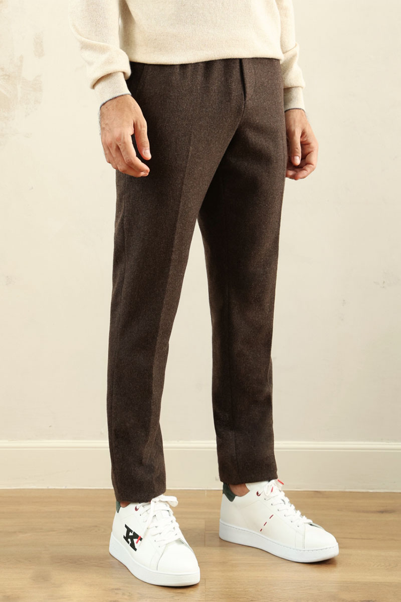 Kiton Мужские коричневые брюки premium