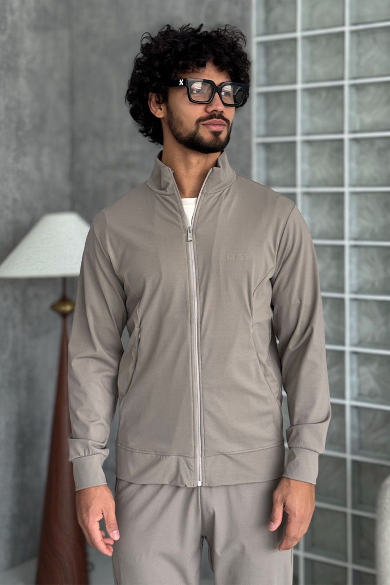 Hugо Воss Кофта на молнии бежевого цвета