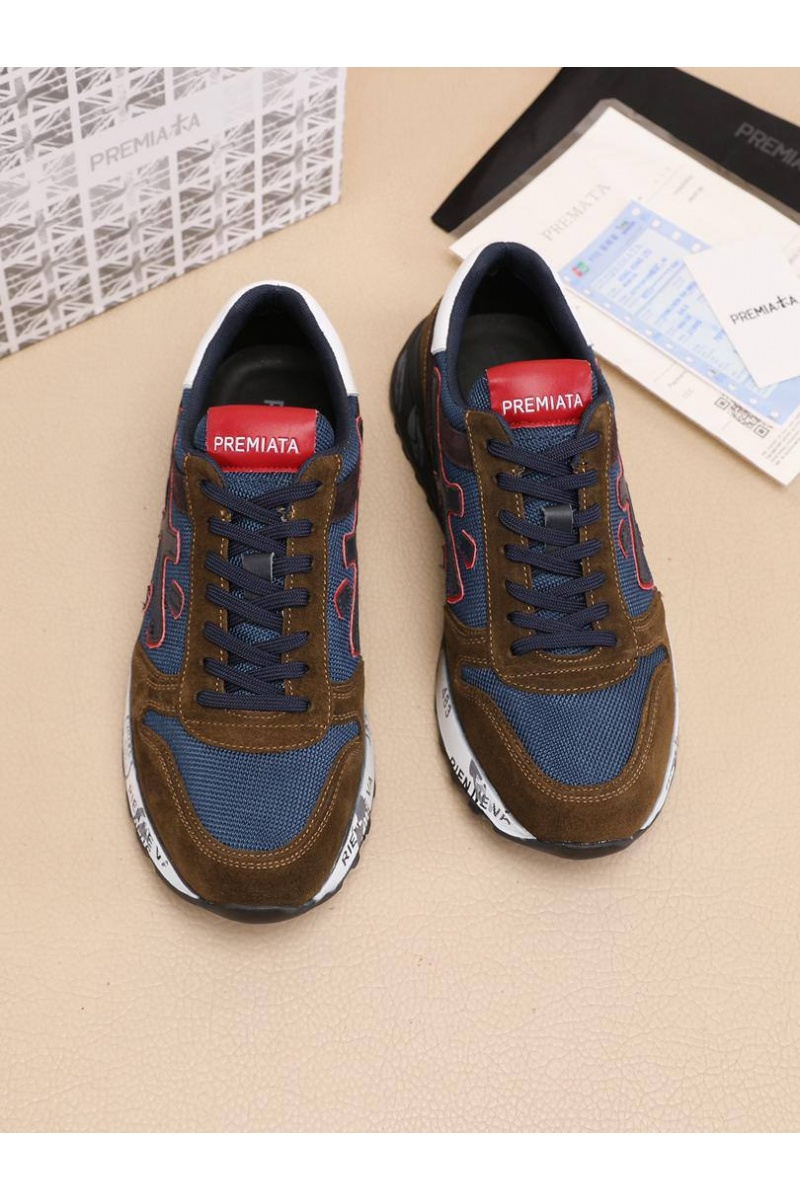 Premiata Комбинированные кроссовки Mick - Brown / Navy
