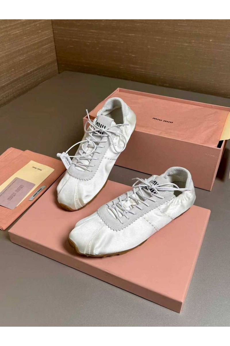 MIU MIU Женские кроссовки Plume Satin premium