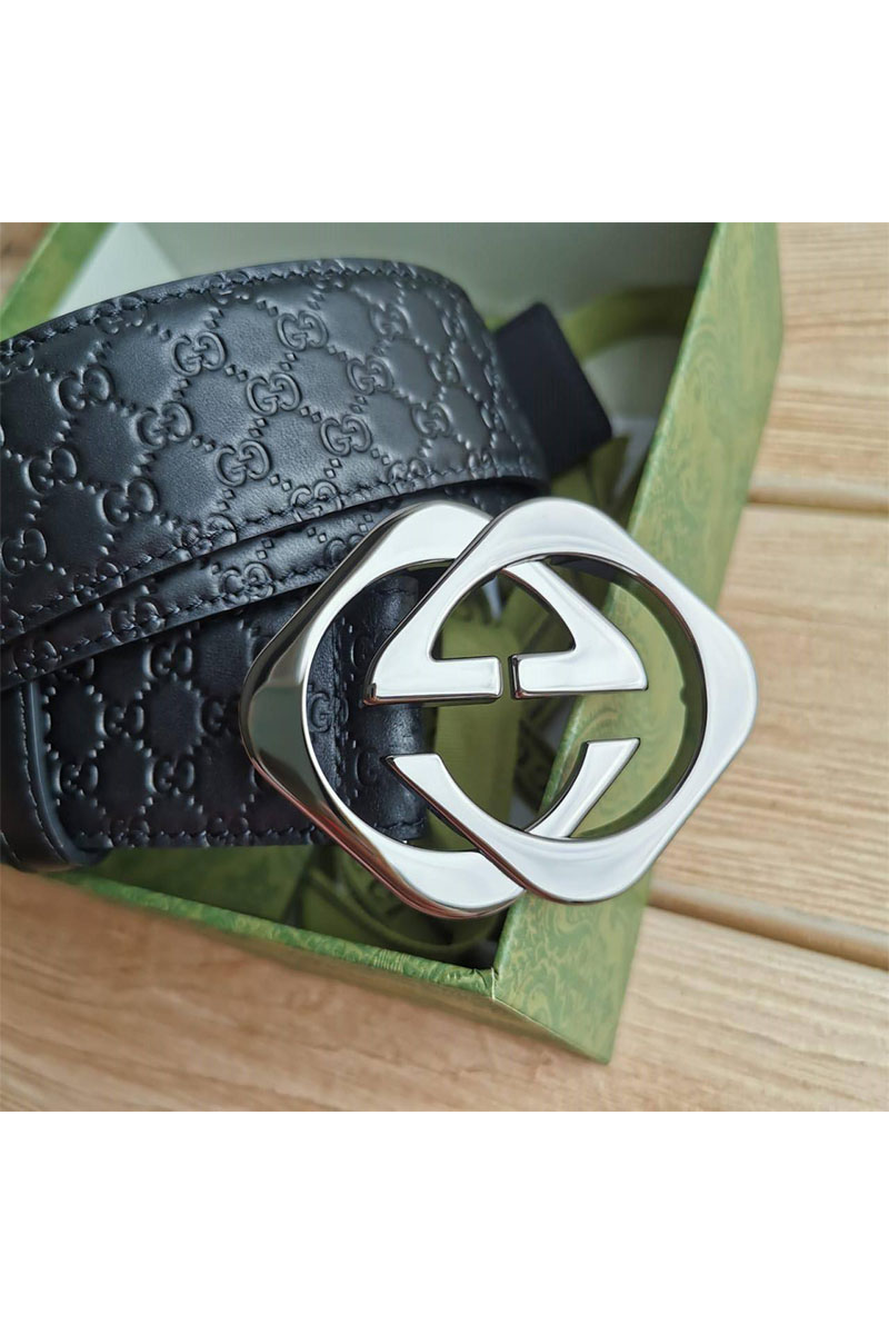Gucci Кожаный ремень GG embossed (ширина 4 см, длина 100 / 105 см)