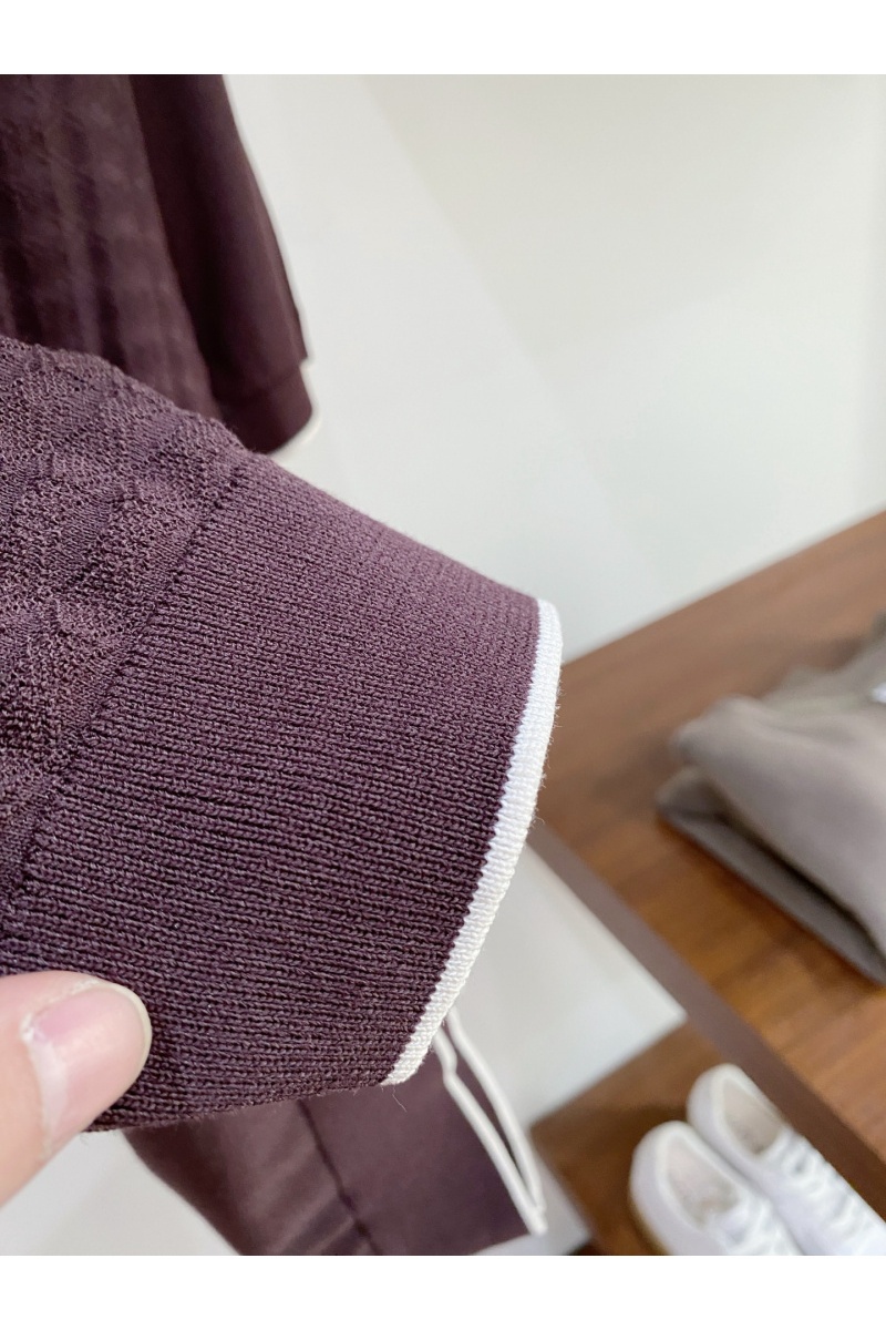 Kiton Вязаное поло коричневого цвета premium