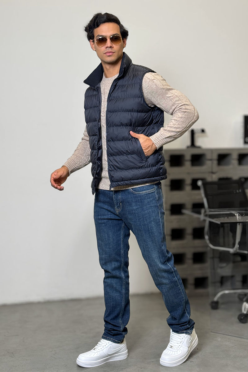 Hugо Воss Мужской тёмно-синий жилет 