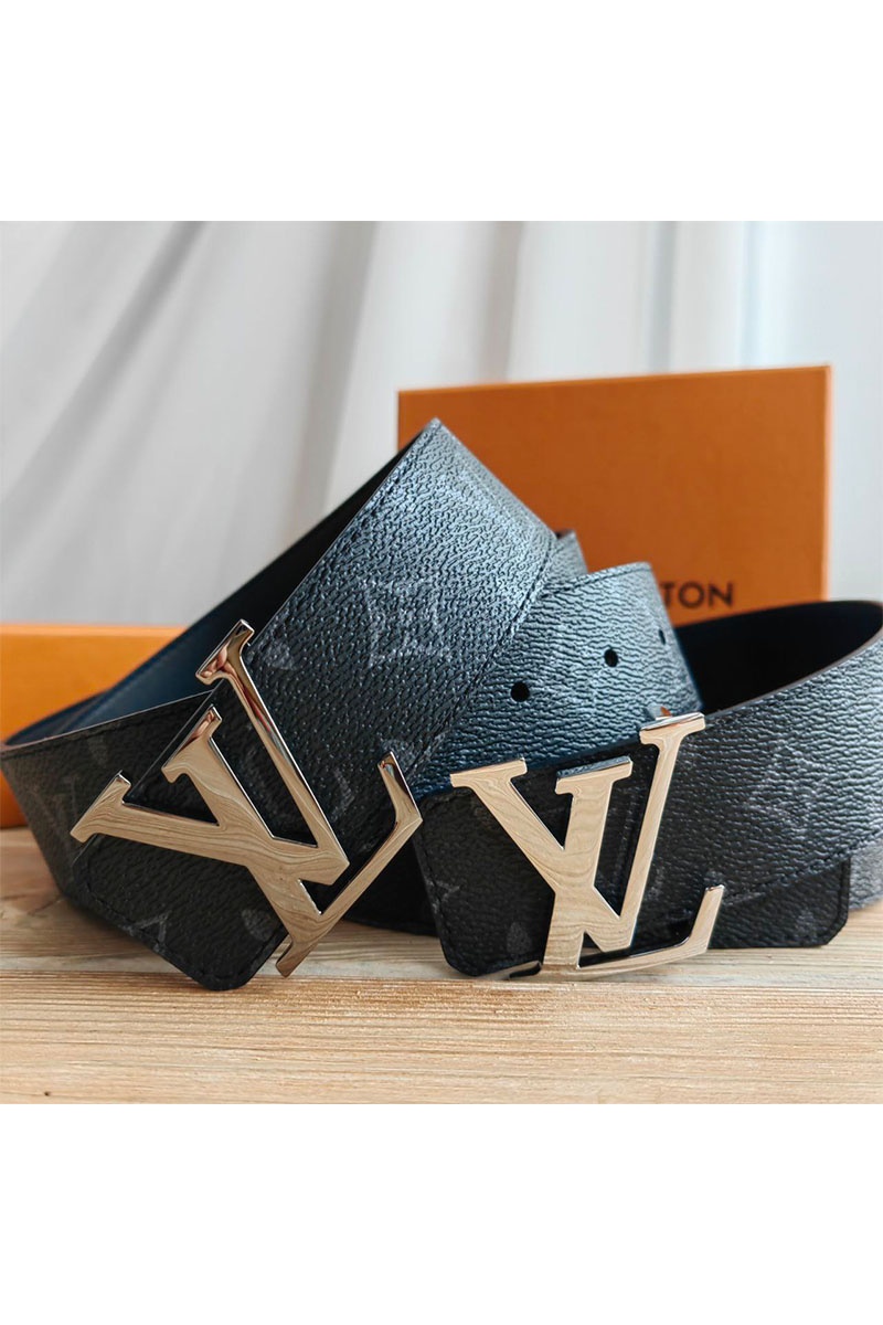 Lоuis Vuittоn Кожаный ремень Monogram Eclipse (длина 100 / 105 см)