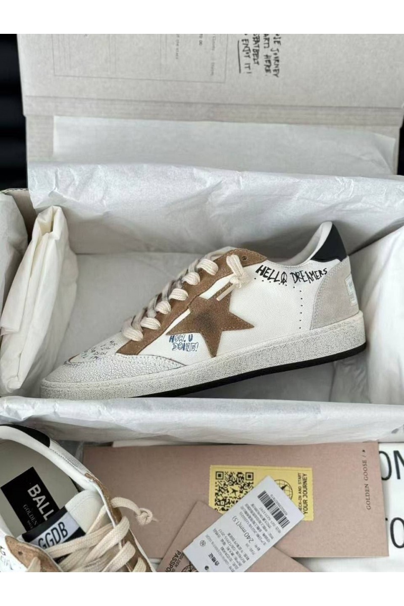 Designer Clothing Женские кожаные кроссовки Golden Goose Super Star premium
