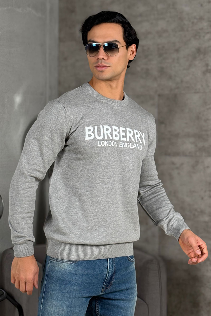 Burberry Мужской джемпер logo-intarsia - Grey