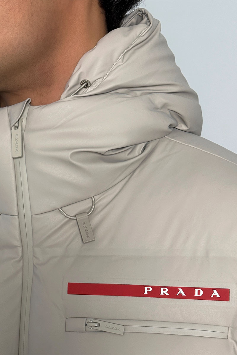 Prada Мужской пуховик Linea Rossa - Beige 