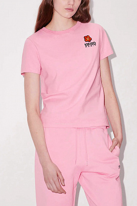 Женская розовая футболка Boke Flower 