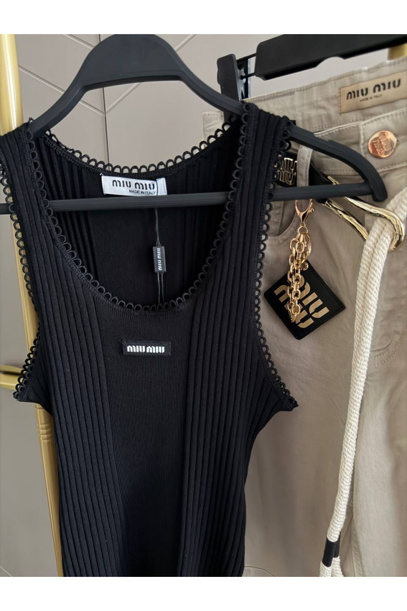 MIU MIU Женская чёрная майка premium
