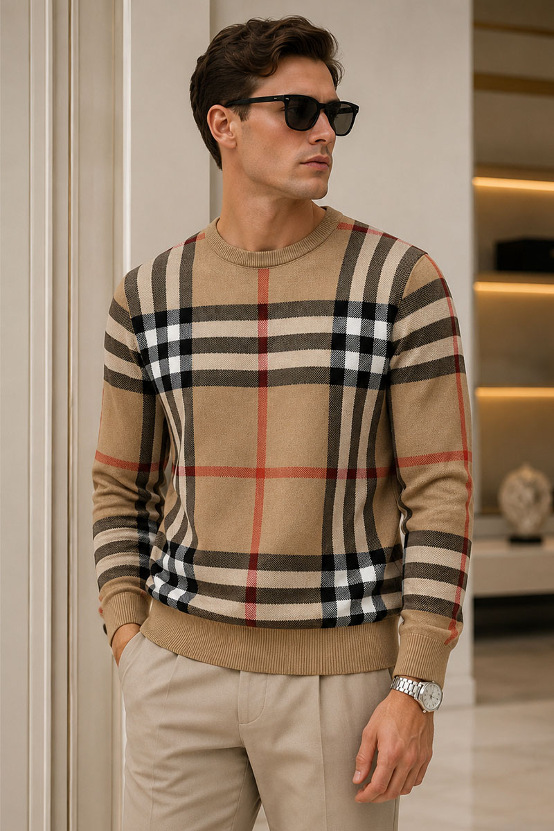 Burberry Мужская бежевая кофта check pattern