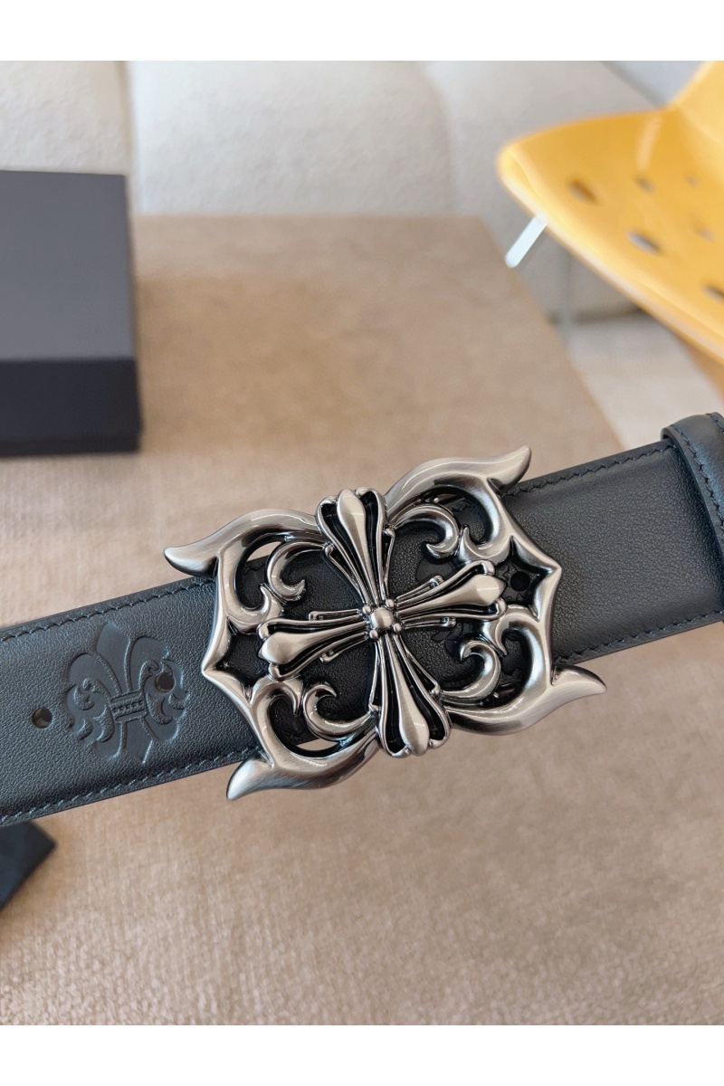 Chrome Hearts Кожаный ремень Cross Patch Cemetery premium