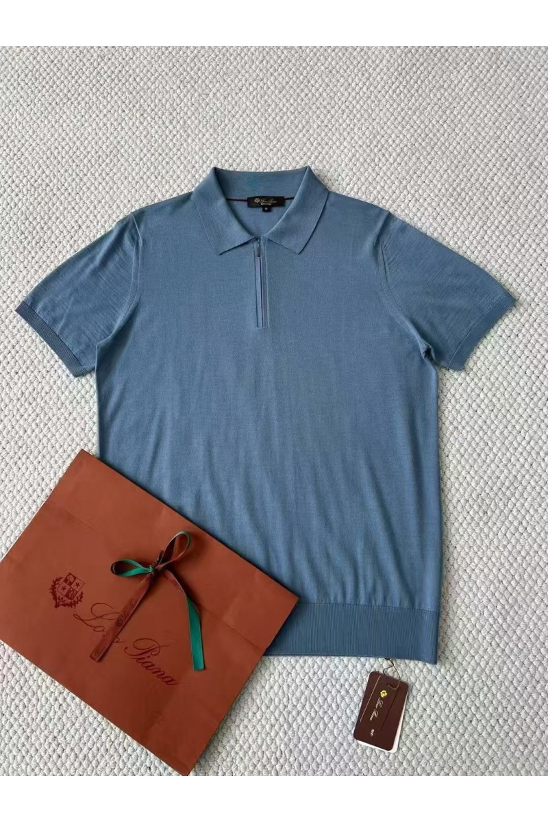 Loro Piana Мужское синее поло premium