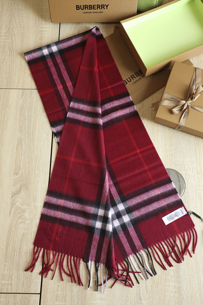Burberry Шарф Check premium 168x30 см - Burgundy