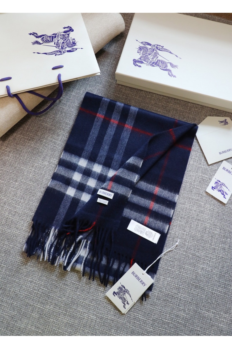 Burberry Шарф two-tone Check premium 168x30 см - Navy