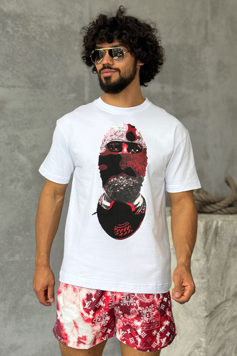 Designer Clothing Мужская белая футболка Ih Nom Uh Nit "Mask On"