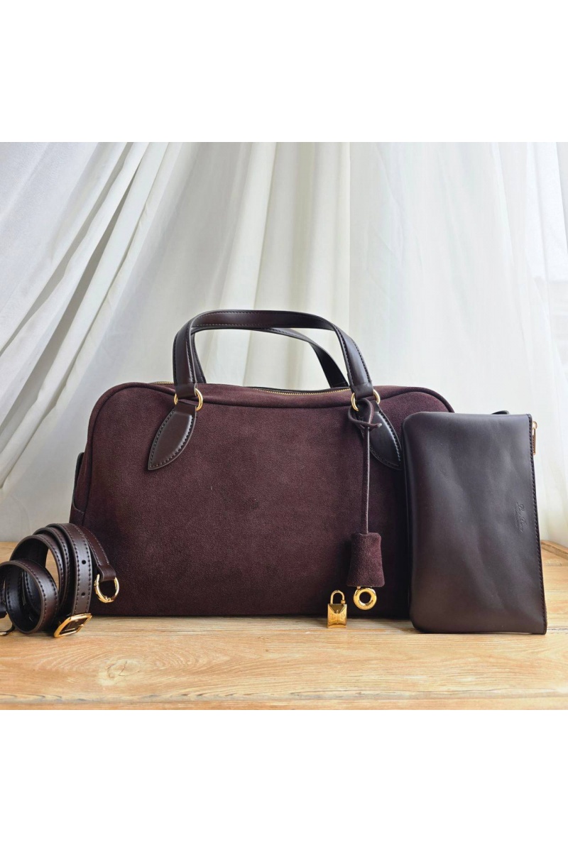 Loro Piana Замшевая сумка Medium Needle 39x23 см