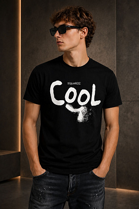 Чёрная оверсайз футболка Cool-print