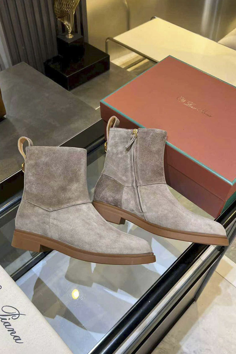 Loro Piana Женские замшевые сапоги premium - Grey
