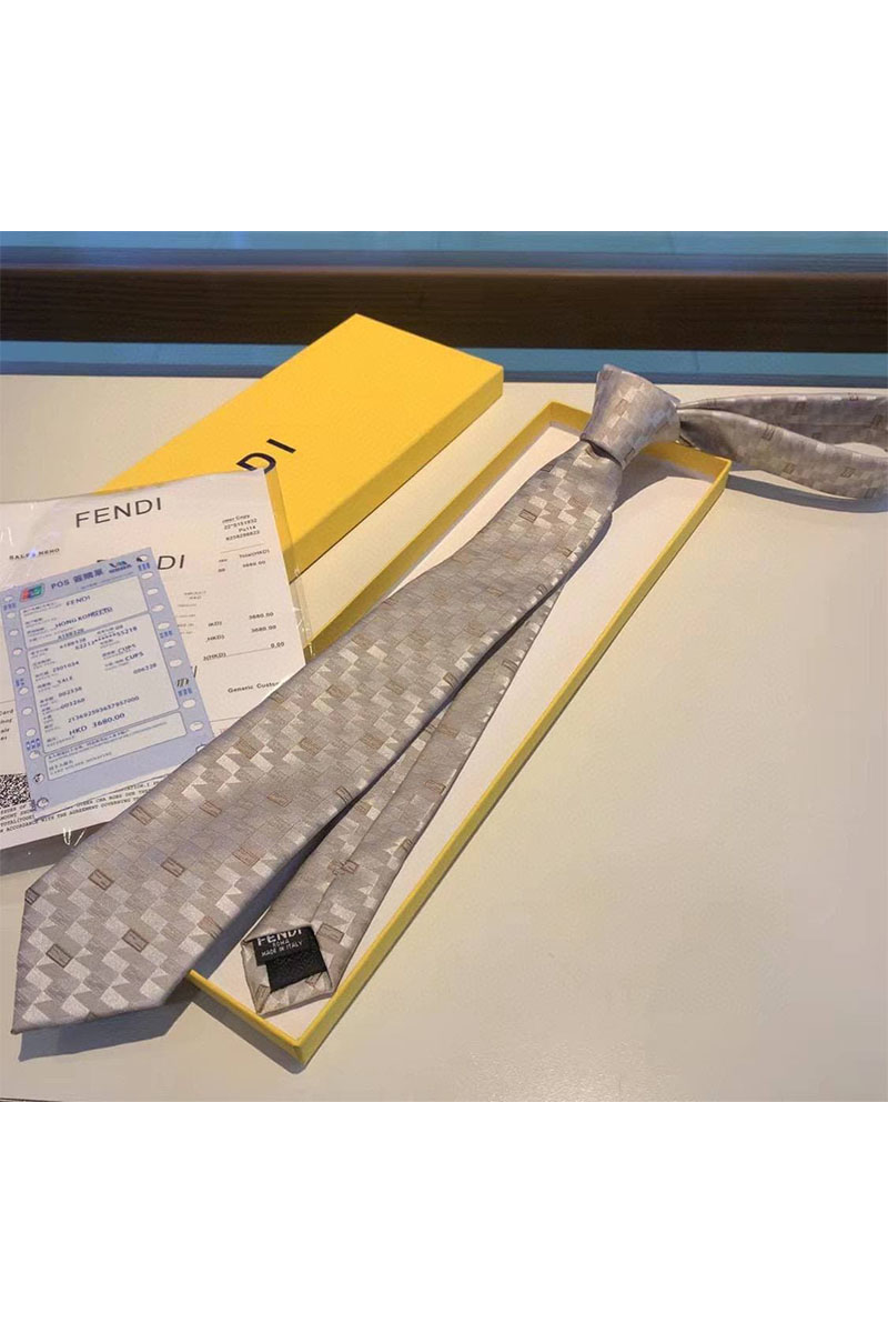 Fendi Классический серый галстук