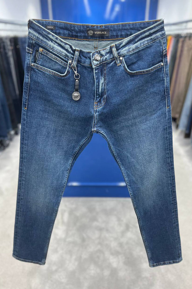 Versace Мужские джинсы синего цвета 