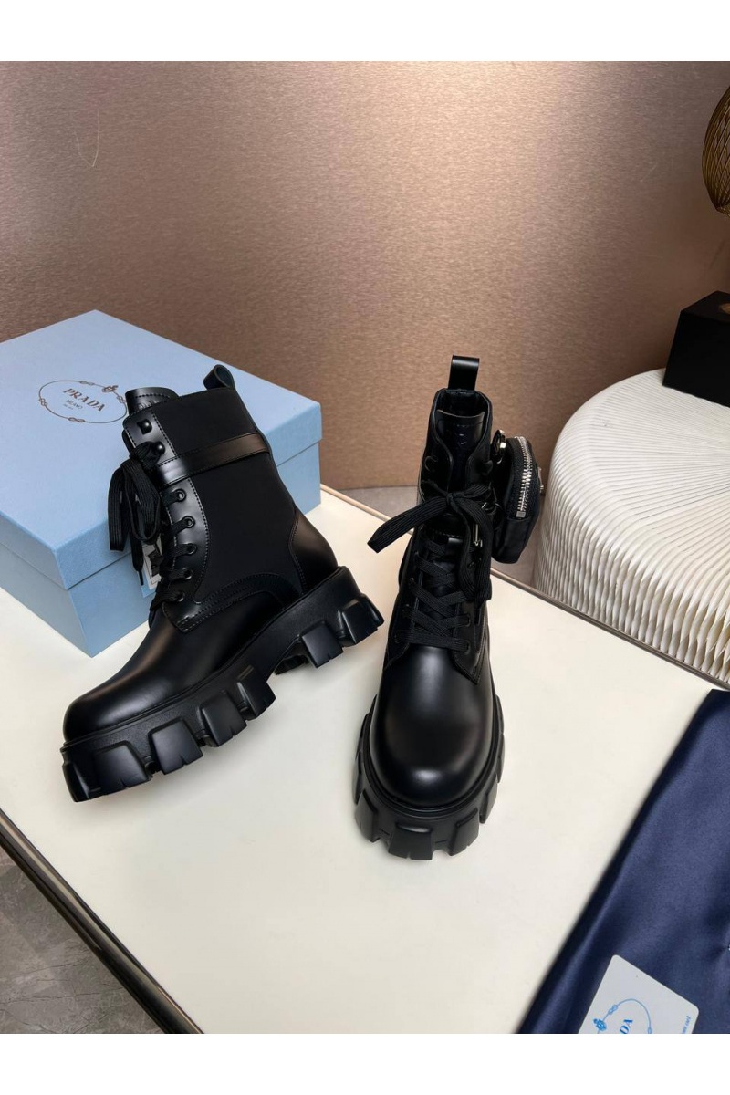 Prada Кожаные женские ботинки premium - Black