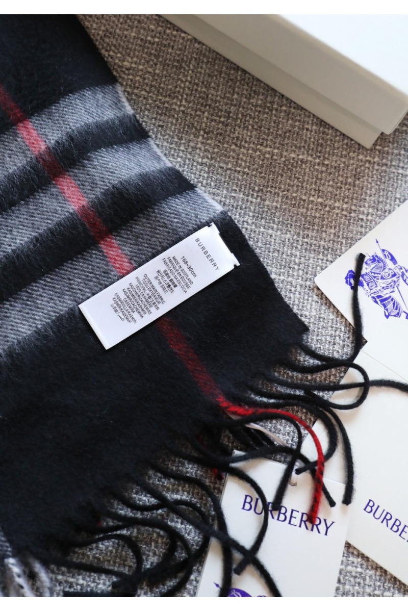 Burberry Шарф two-tone Check premium 168x30 см - Black