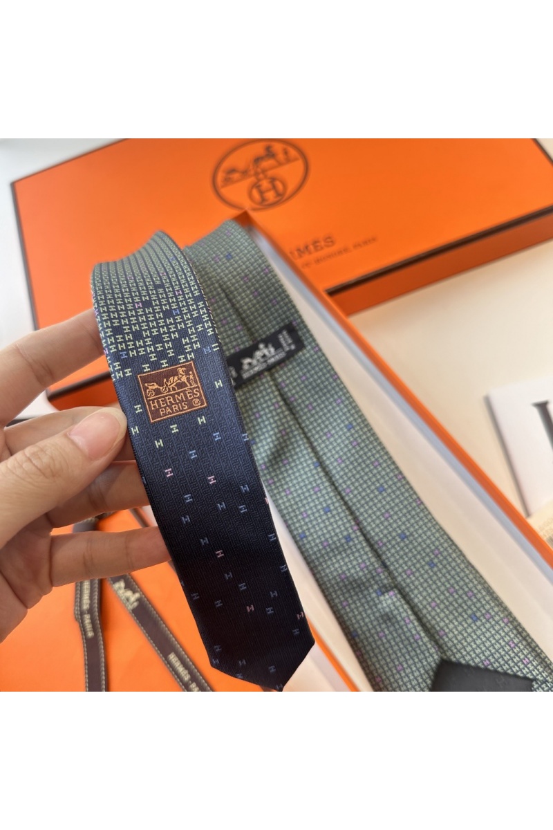 Hermes Галстук geometric logo-print premium - Black