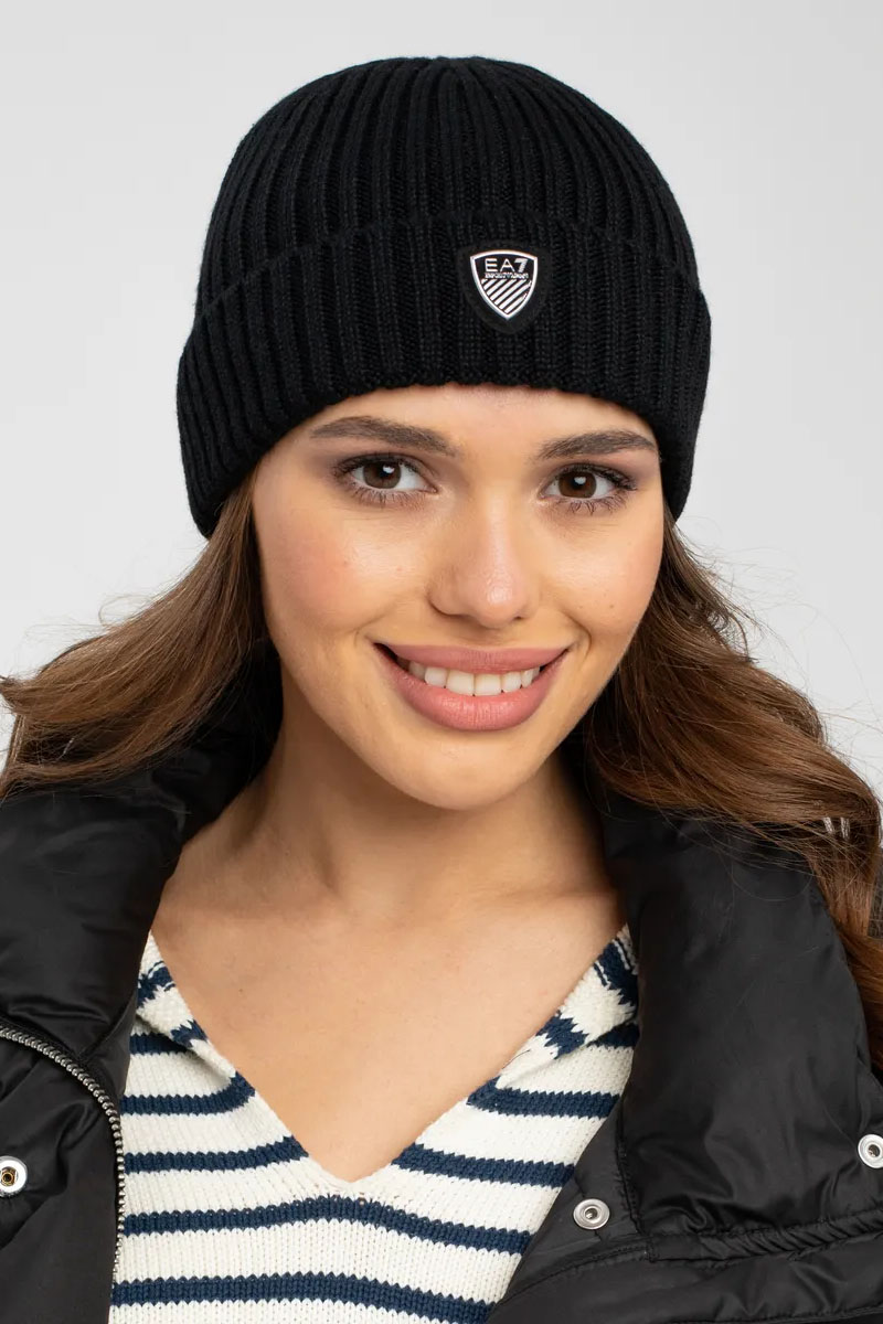 Emporio Armani EA7 Шапка logo-plaque - Black 
