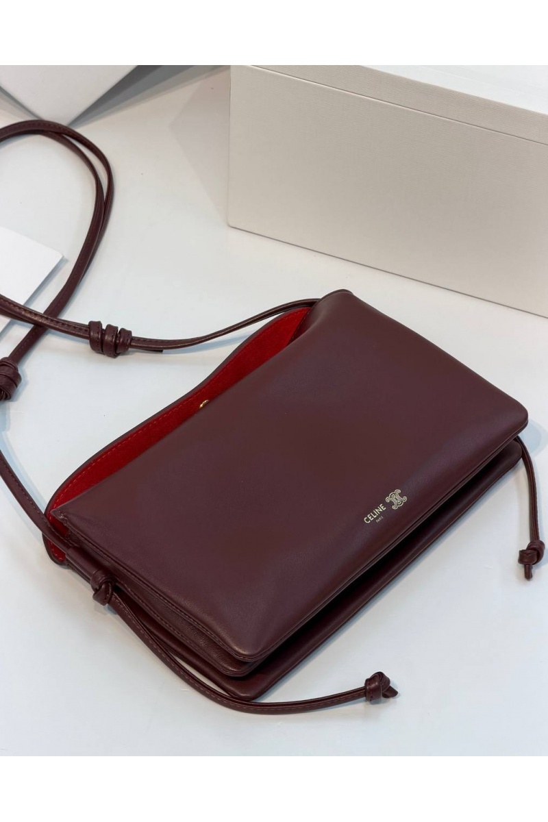 Celine Кожаная сумка Trio Flap premium 22.5x13x3.5 см