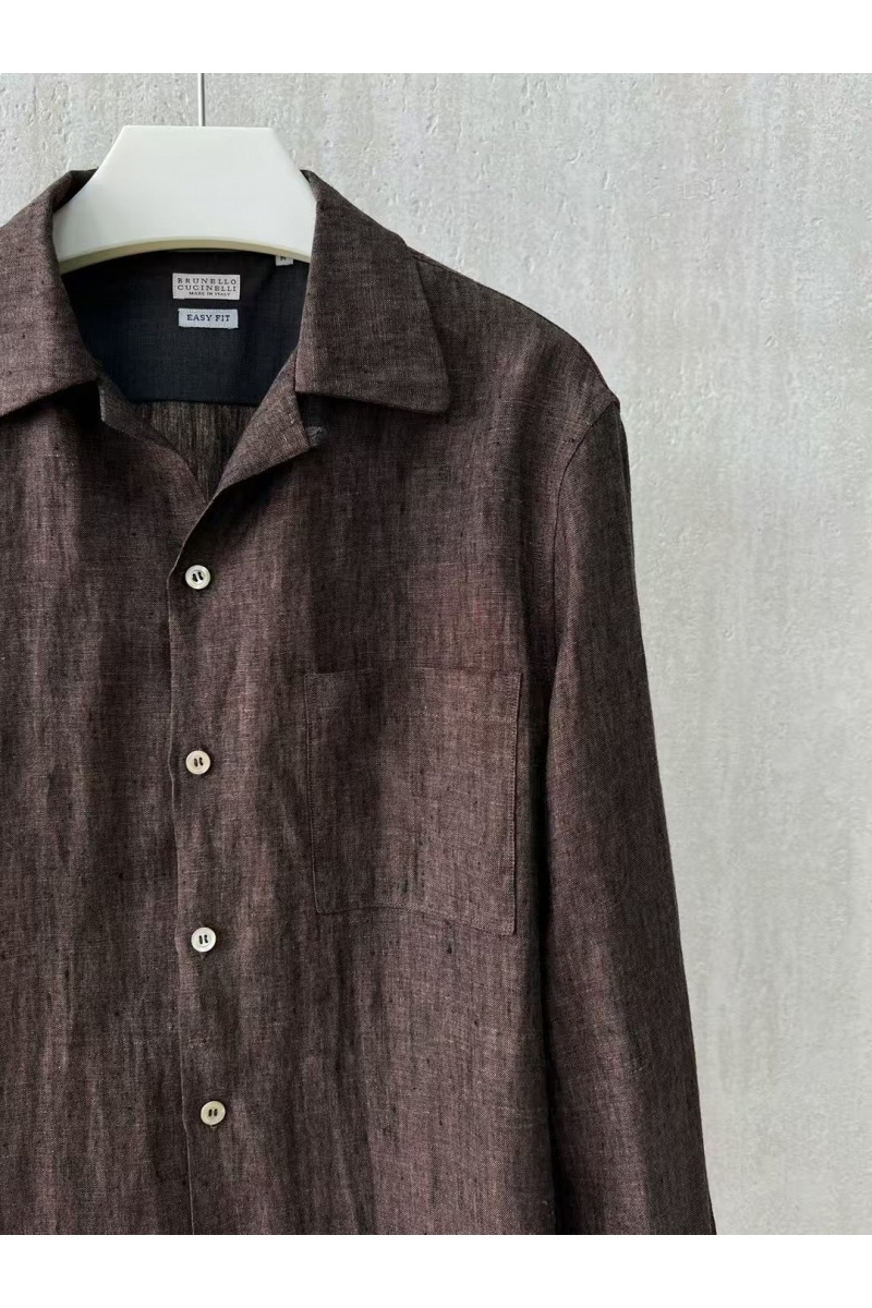 Designer Льняная рубашка Premium - Brown