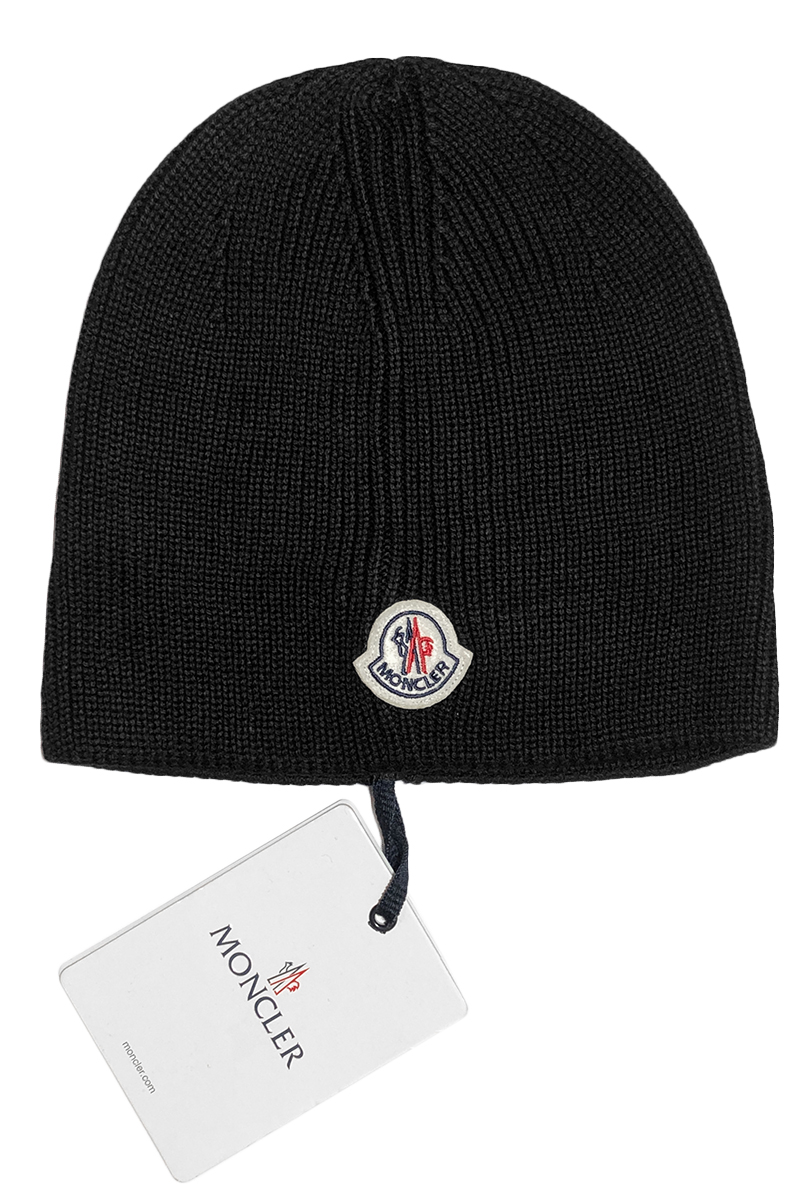 Moncler Мужская брендовая шапка чёрного цвета