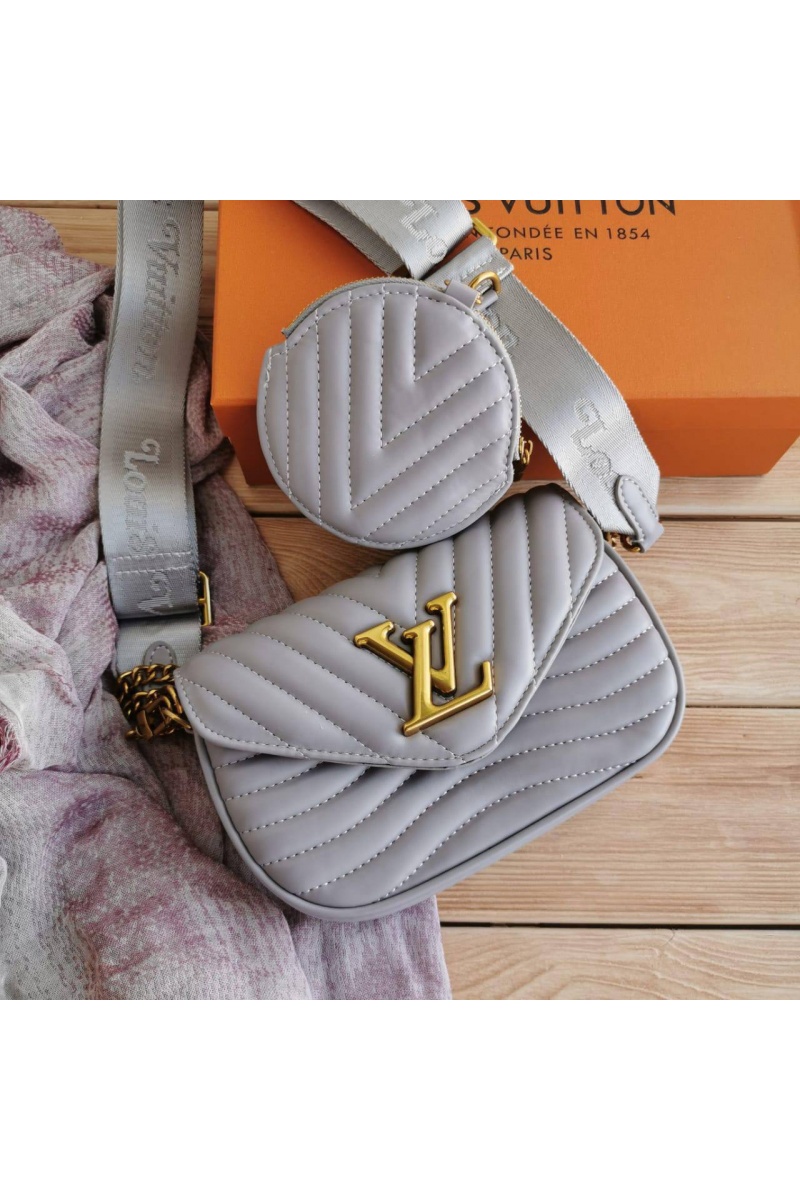 Lоuis Vuittоn Кожаная сумка Mini Pochette 16x12 см - Grey