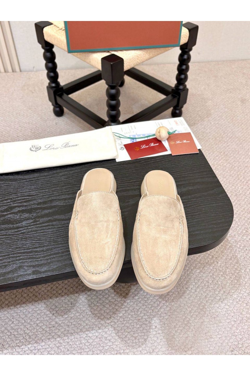 Loro Piana Мужские замшевые шлёпанцы