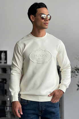 Мужской белый свитшот logo-embroidered
