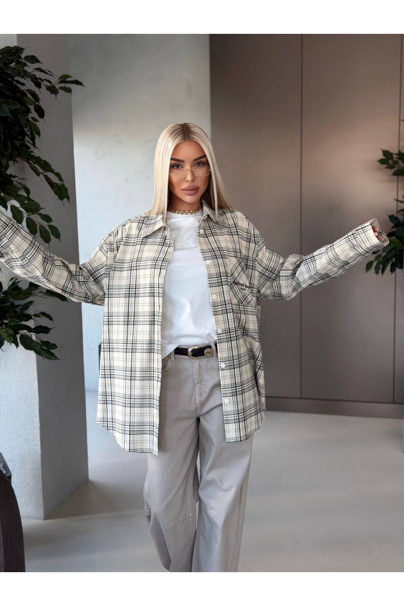 Designer Clothing Женская оверсайз рубашка в клетку Maison Margiela premium