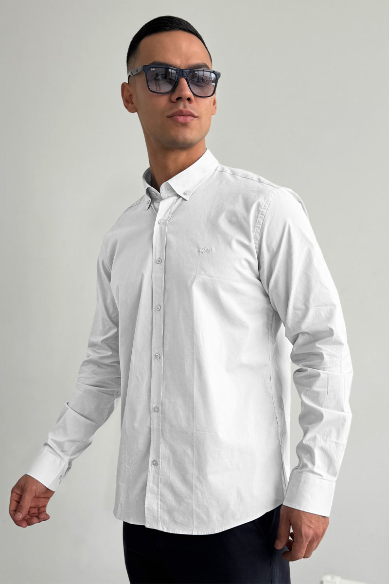 Paul & Shark Рубашка белого цвета logo-embroidered