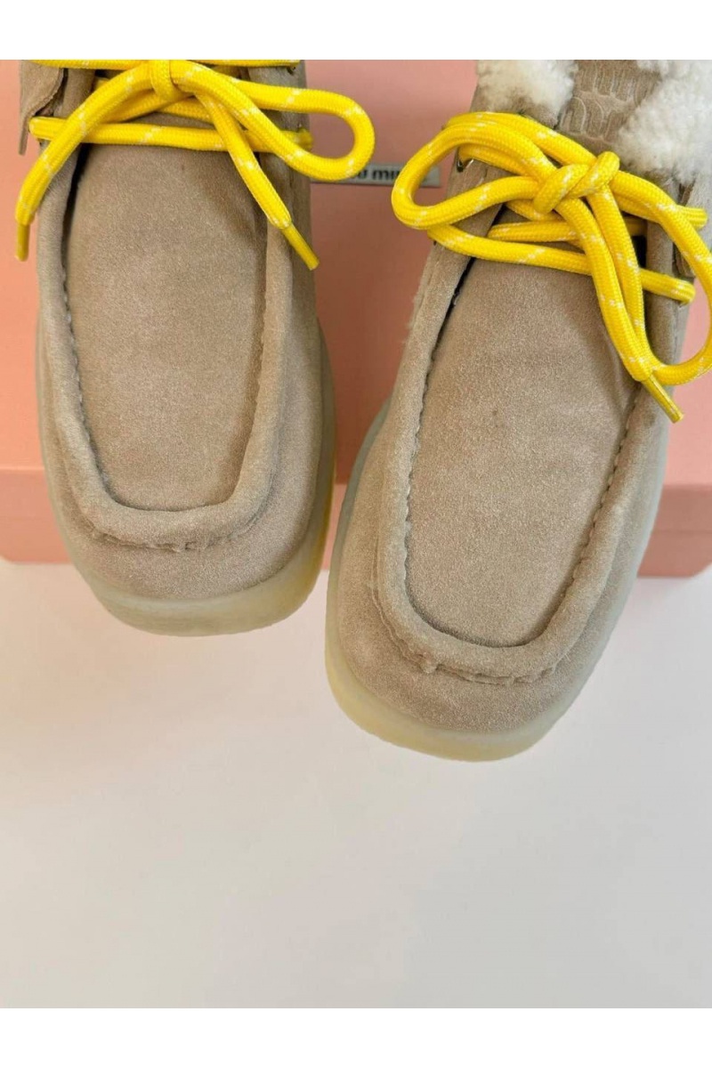 MIU MIU Женские замшевые лоферы с мехом premium