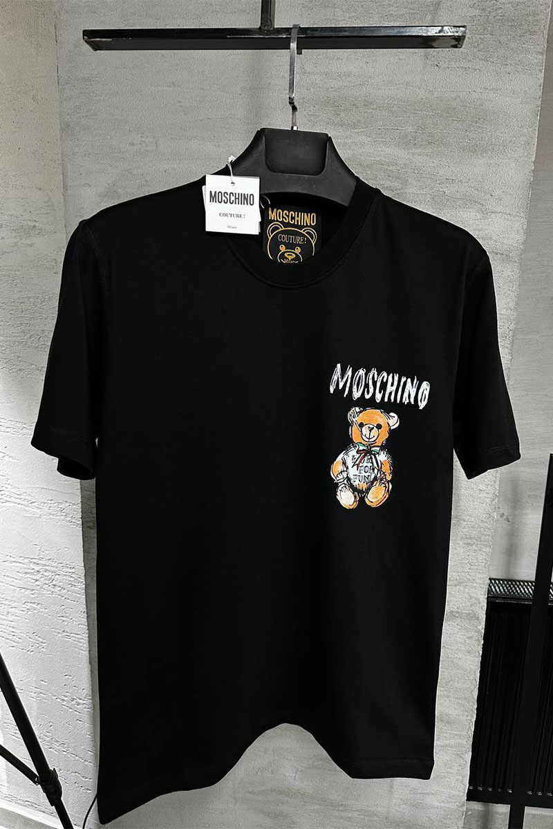 Moschino Мужская чёрная футболка Teddy Bear