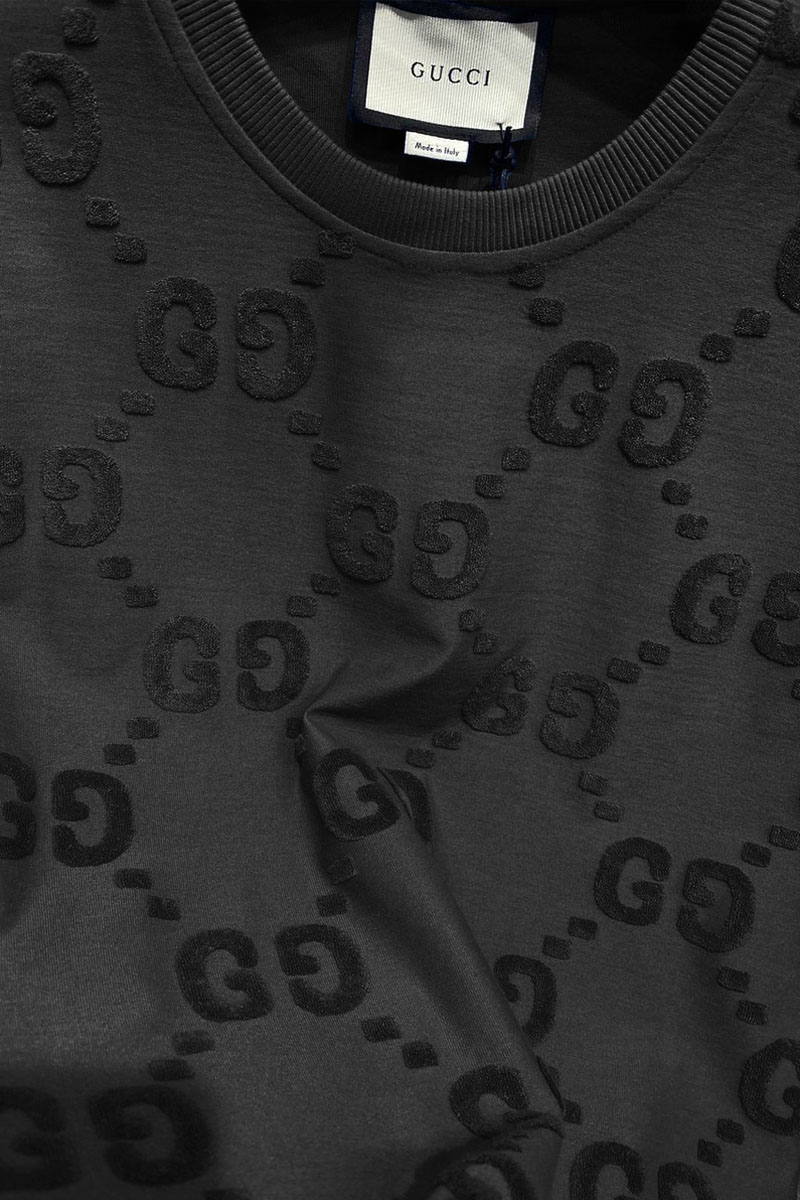 Gucci Чёрная оверсайз футболка GG monogram 