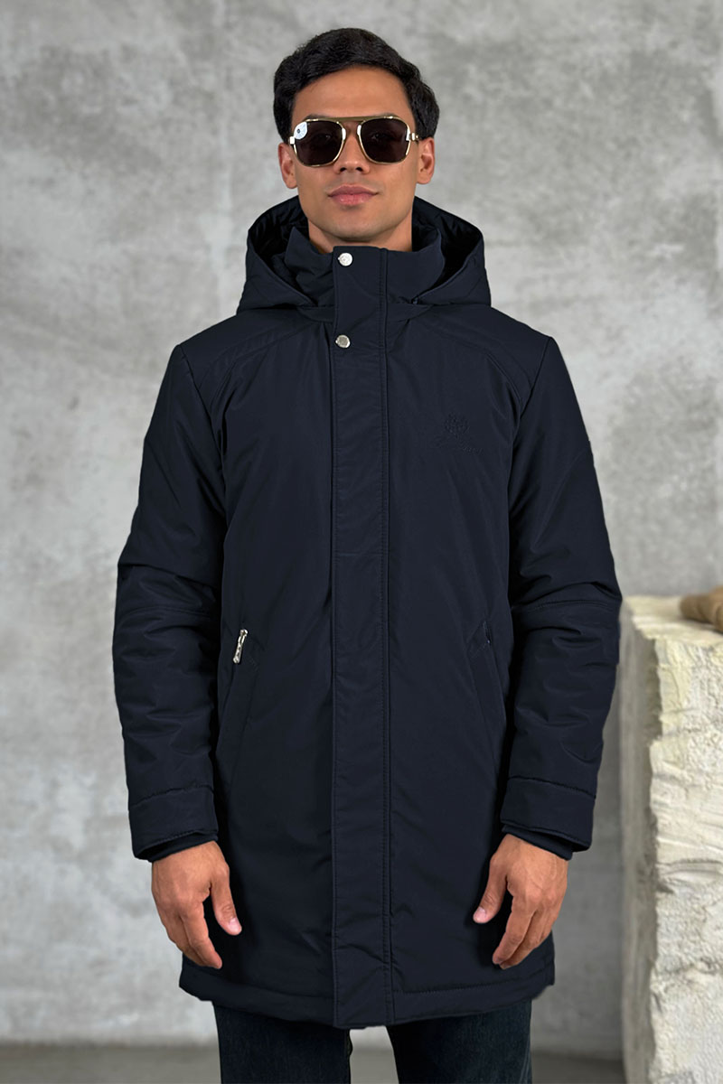 Loro Piana Парка тёмно-синего цвета logo-patch 