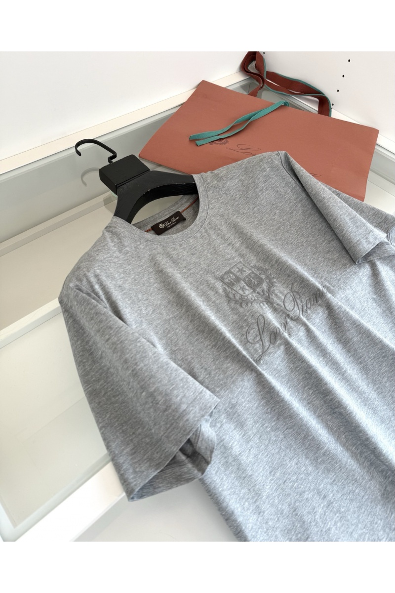 Loro Piana Мужская серая футболка premium