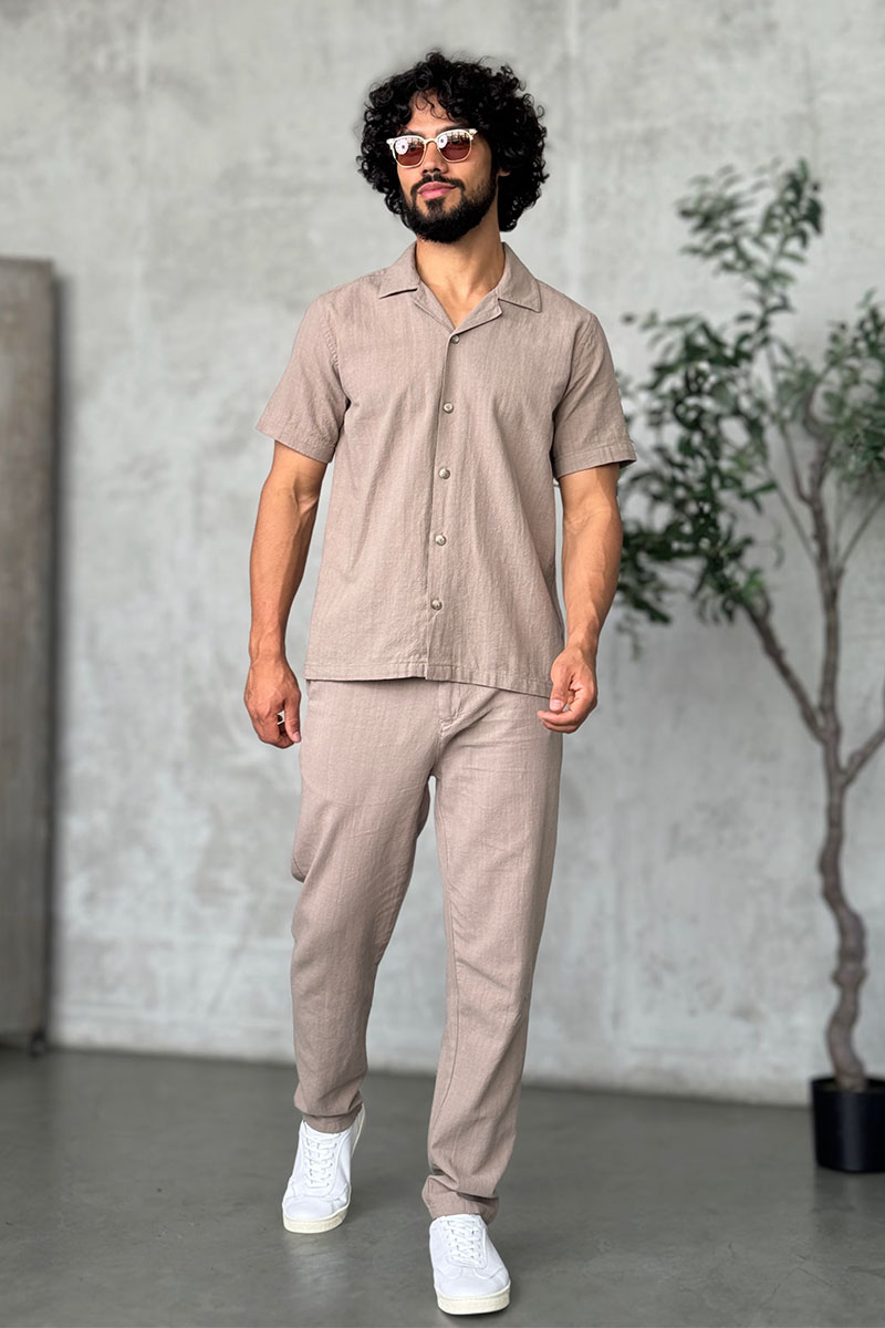 Loro Piana Мужская рубашка бежевого цвета