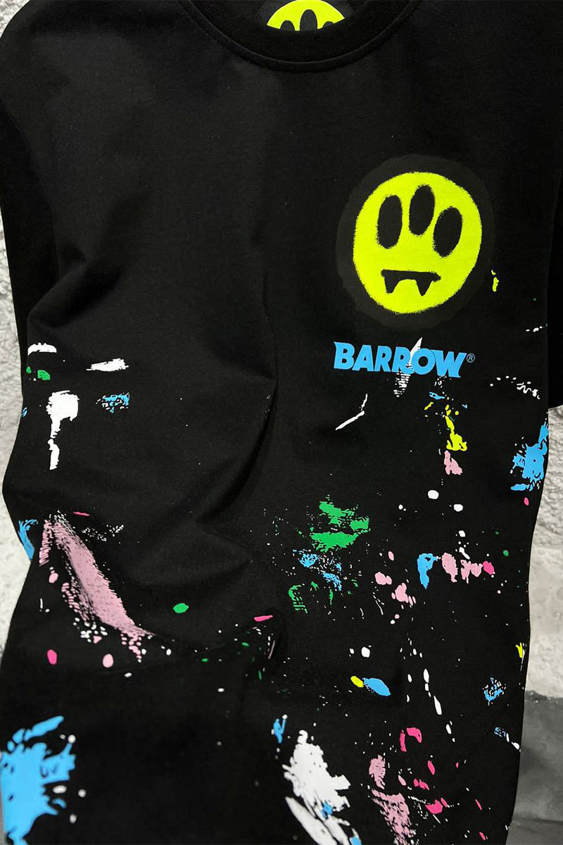 Designer Clothing Чёрная оверсайз футболка Barrow logo-print paint-splatter