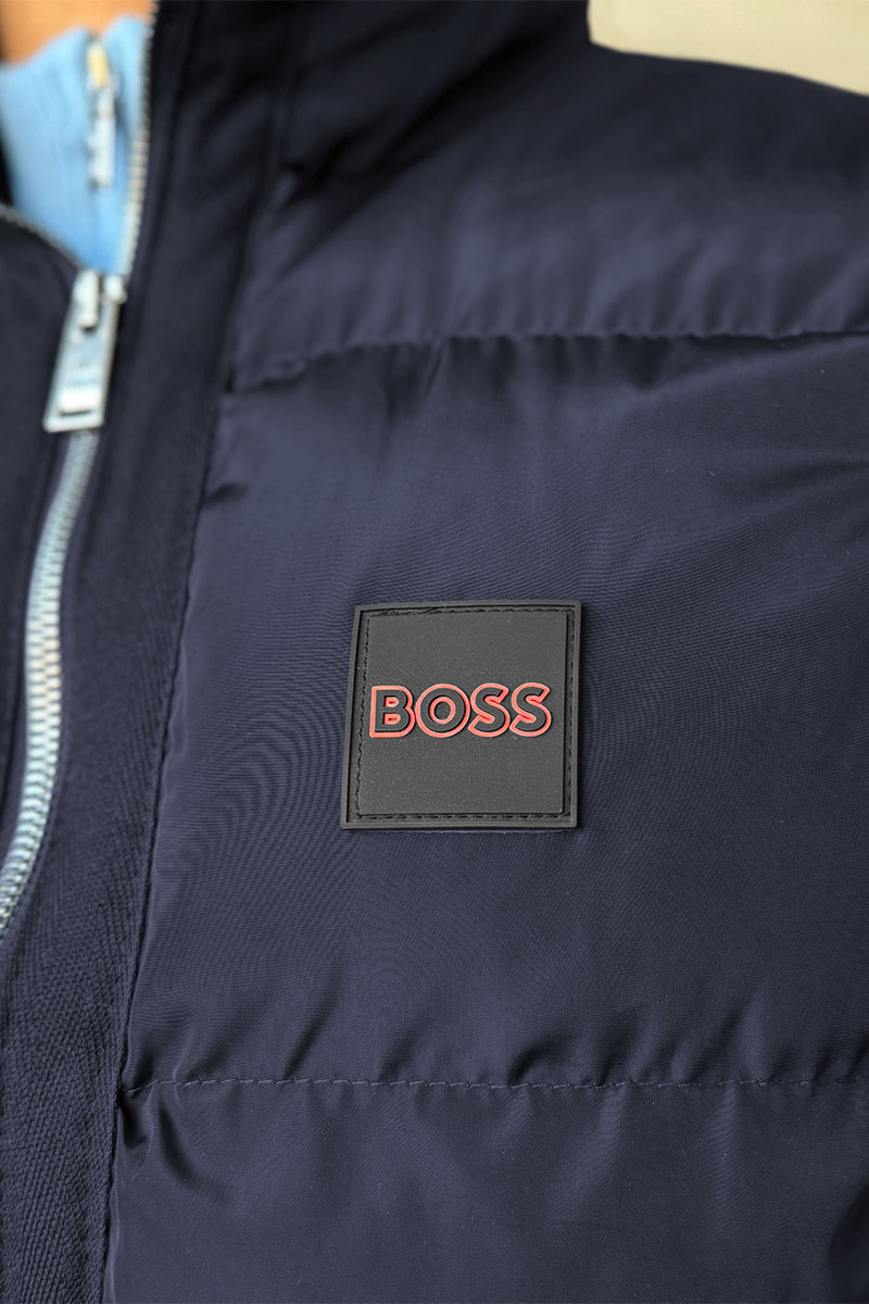 Hugо Воss Мужской тёмно-синий жилет logo-patch 