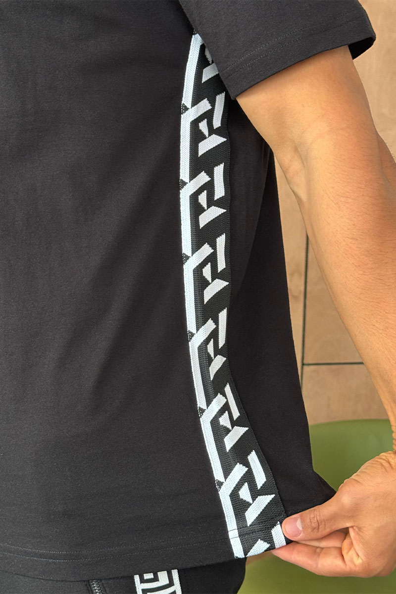 Versace Чёрная мужская футболка La Greca trim