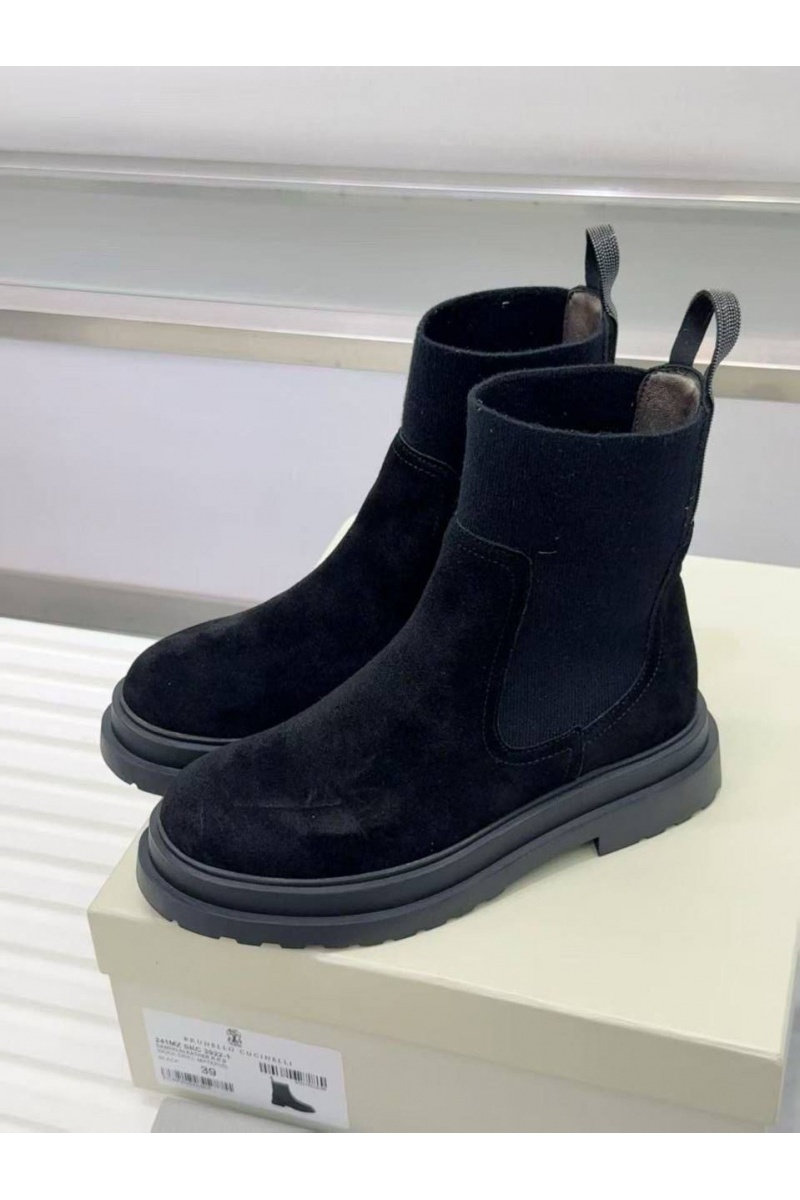 Designer Женские замшевые сапоги premium - Black