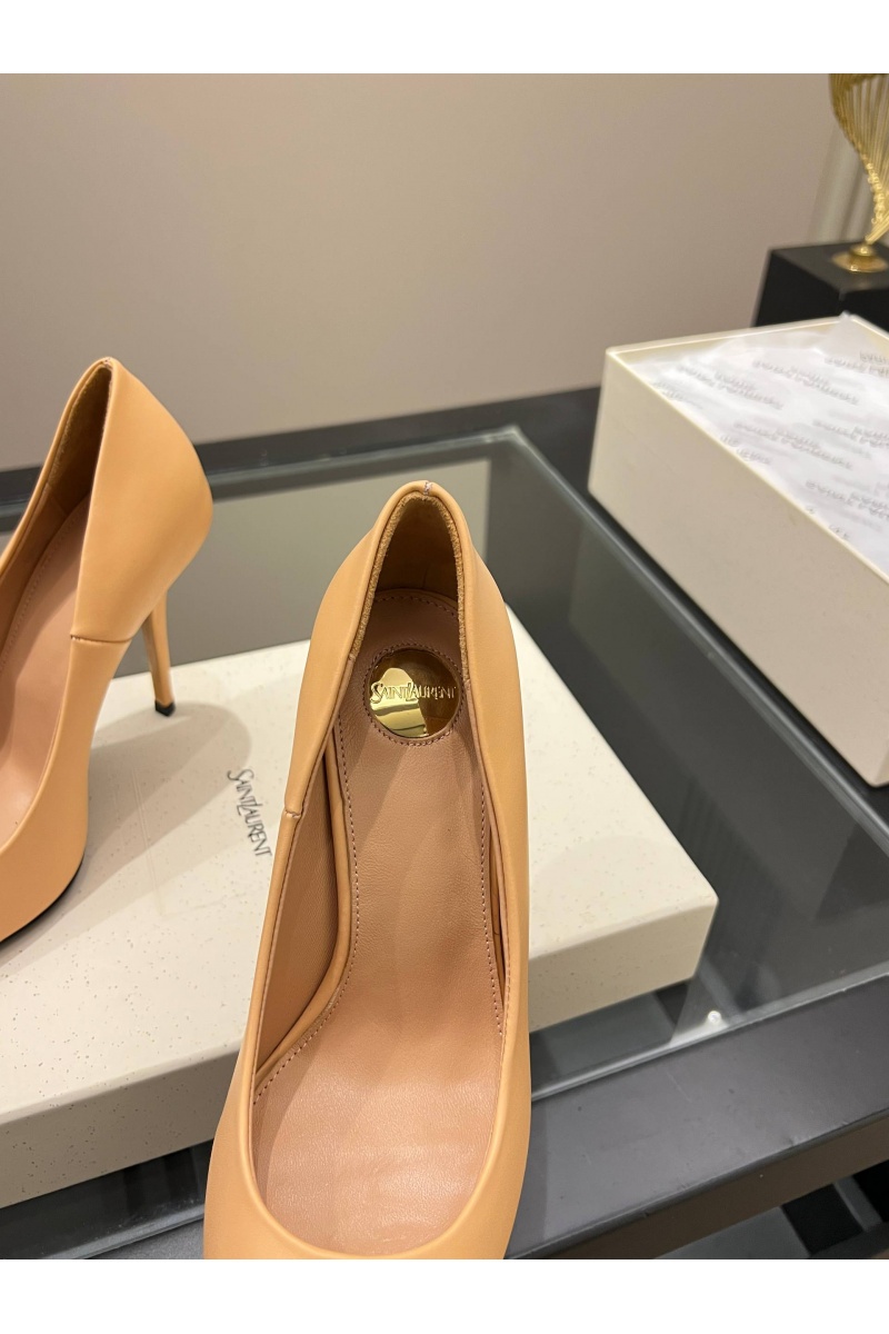 Yves Saint Laurent Женские кожаные туфли на каблуке premium