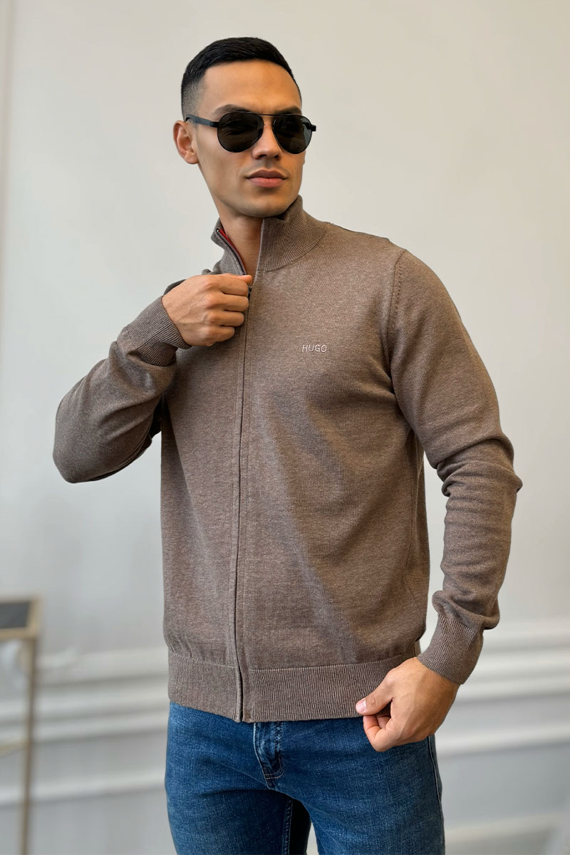 Hugо Воss Мужская кофта zip-up - Brown